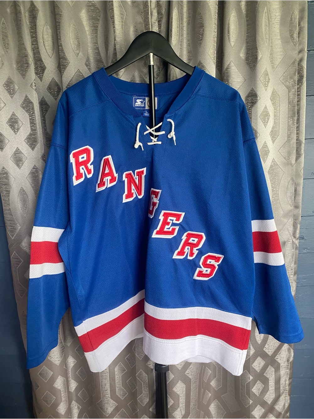 Vintage Starter New York Rangers Hockey Jersey Men’s Large Blue NHL